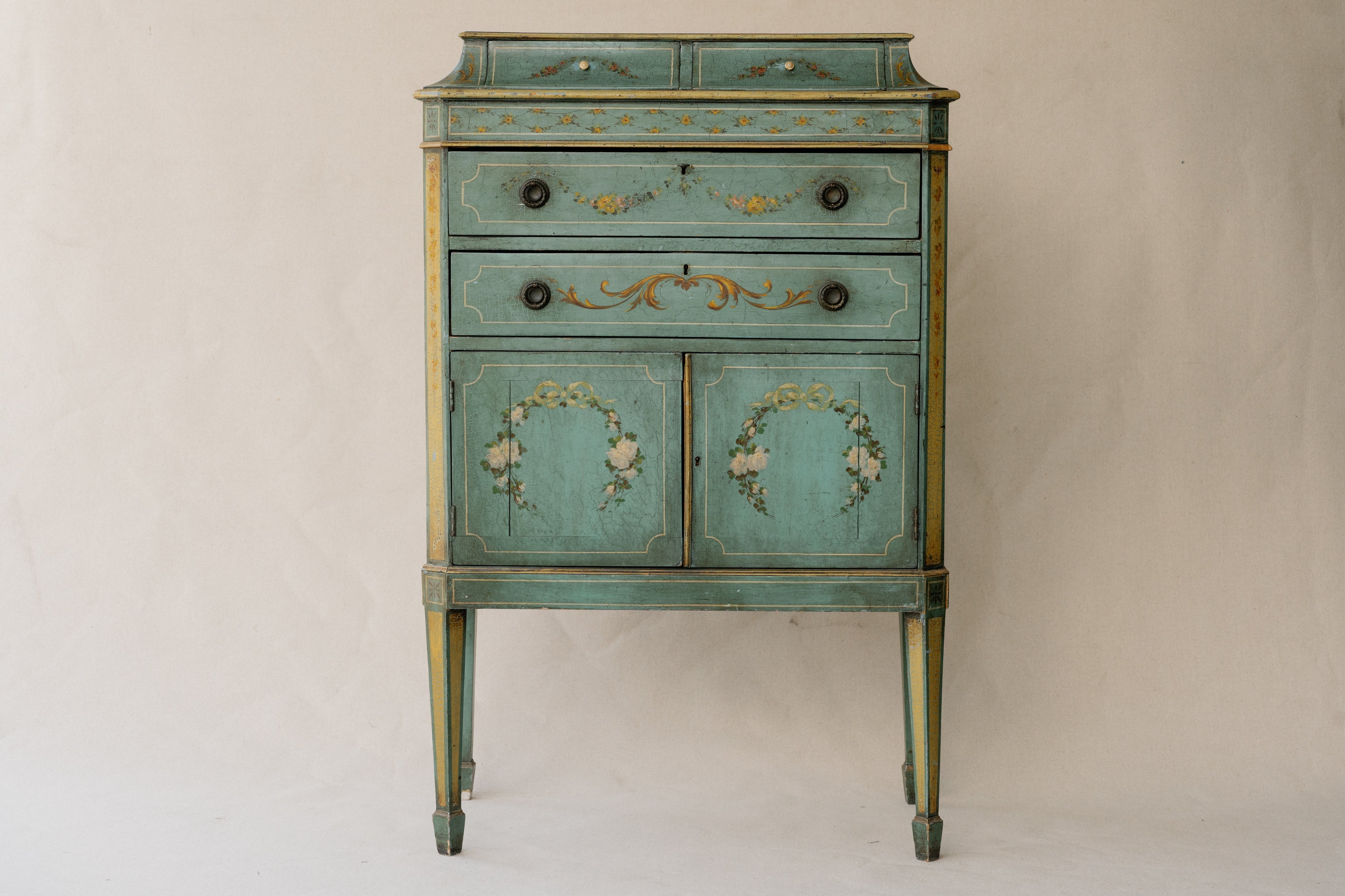 Hand-Painted Swedish Gustavian Commode