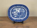 English Blue Willow Transferware Oval Serving Platter