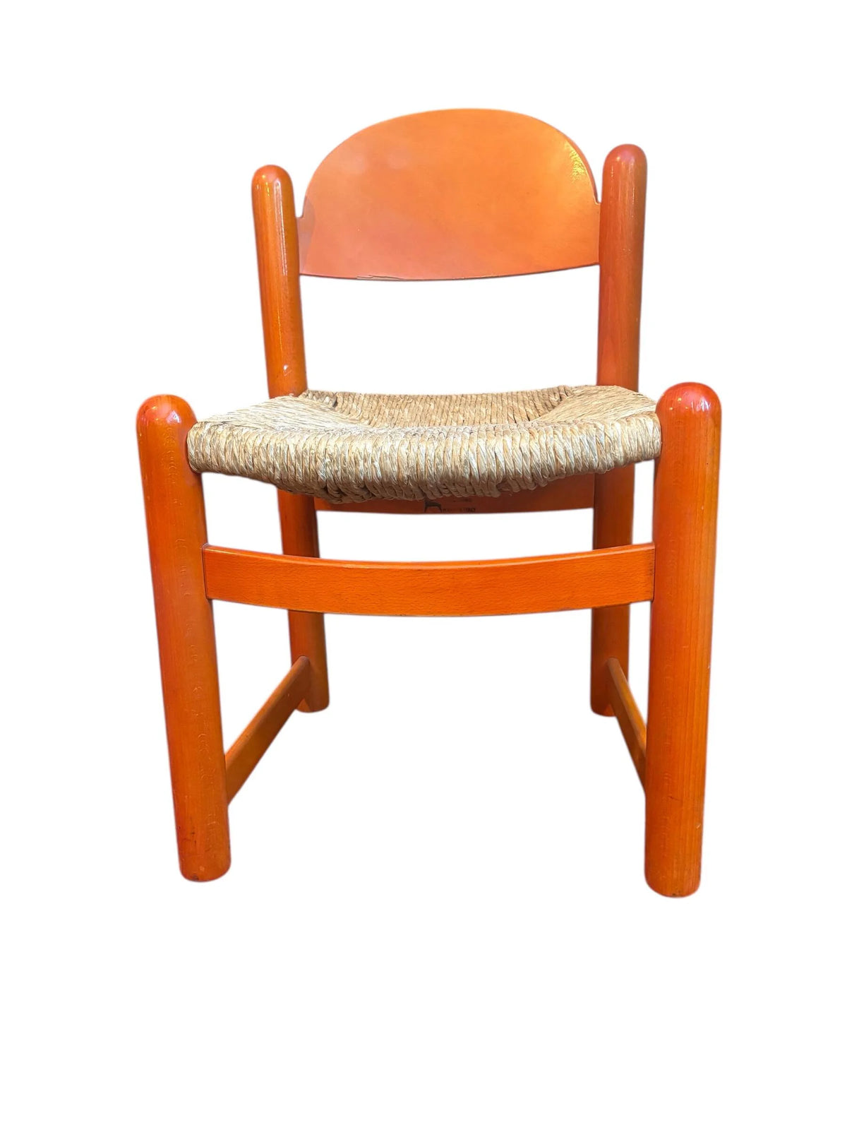 Set Of 2 Orange Chairs mod. Padova By Hank Lowenstein, Italy 1970s