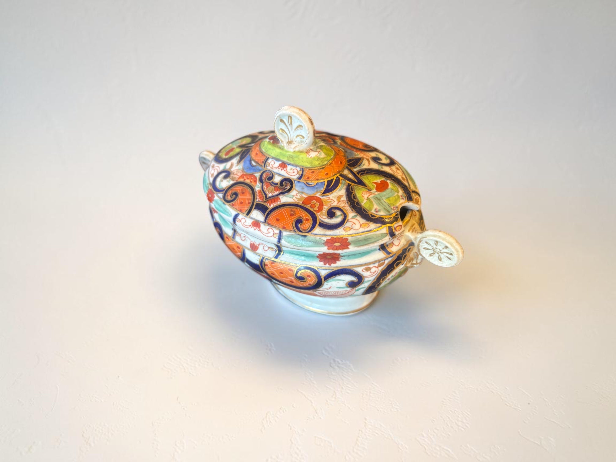 English Coalport Porcelain Sauce Tureen and Cover