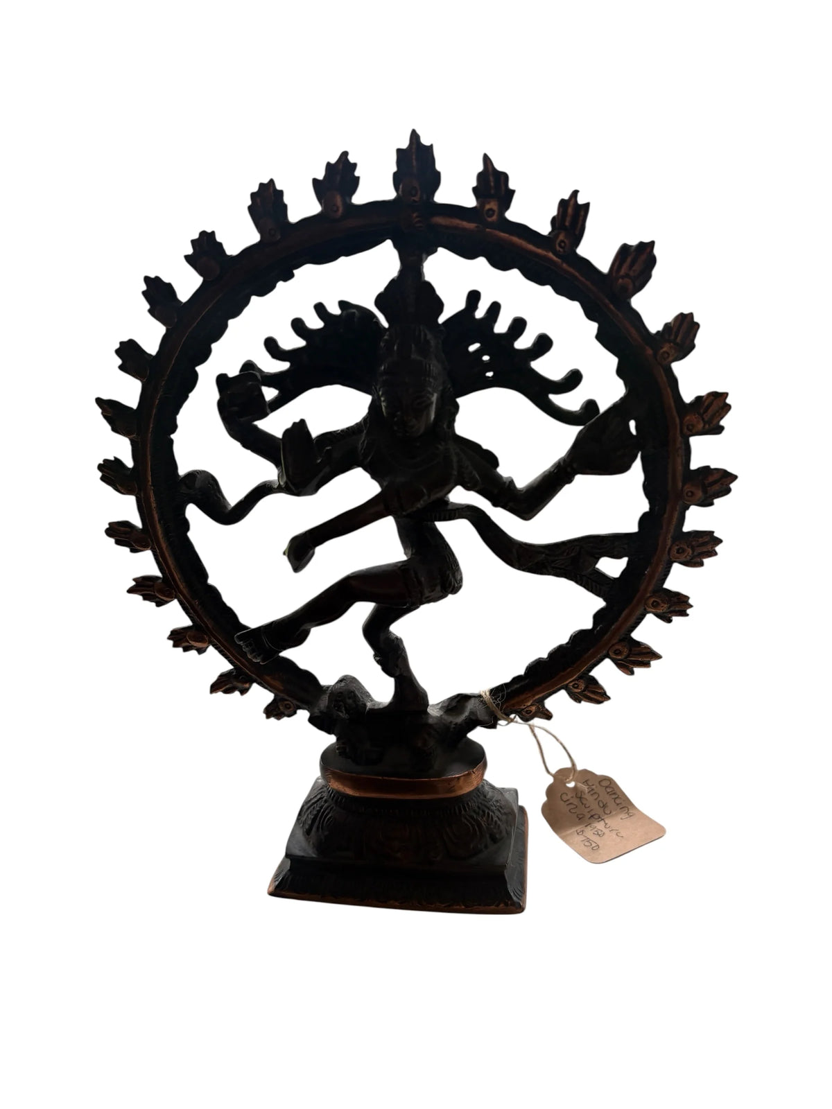 Vintage Cast Brass Hindu Nataraja Shiva Statue